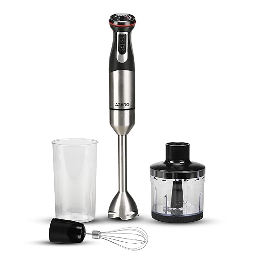 Buy AGARO Grand 1000 Watts Hand Blender With Chopper, Jar & Whisker, 2