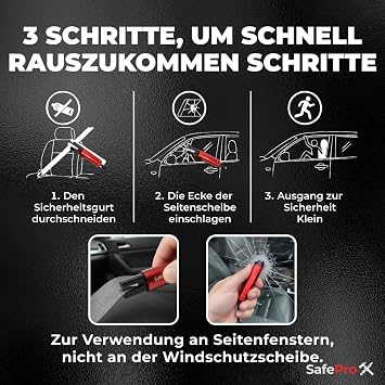 Emergency Hammer for Car, Life-Saving Window Breaker & Belt Cutter, Compact Rescue Tool for Quick Accident Aid & Safety on the Go. (Pack of 4)