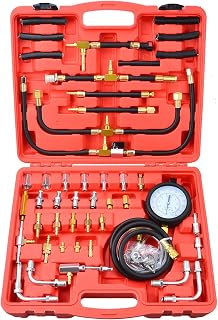 Fuel Pressure Tester, Pro Fuel Injection Pressure Tester Kit 0-140PSI/10 Bar, for BMW Fiat Ford Mercedes Benz