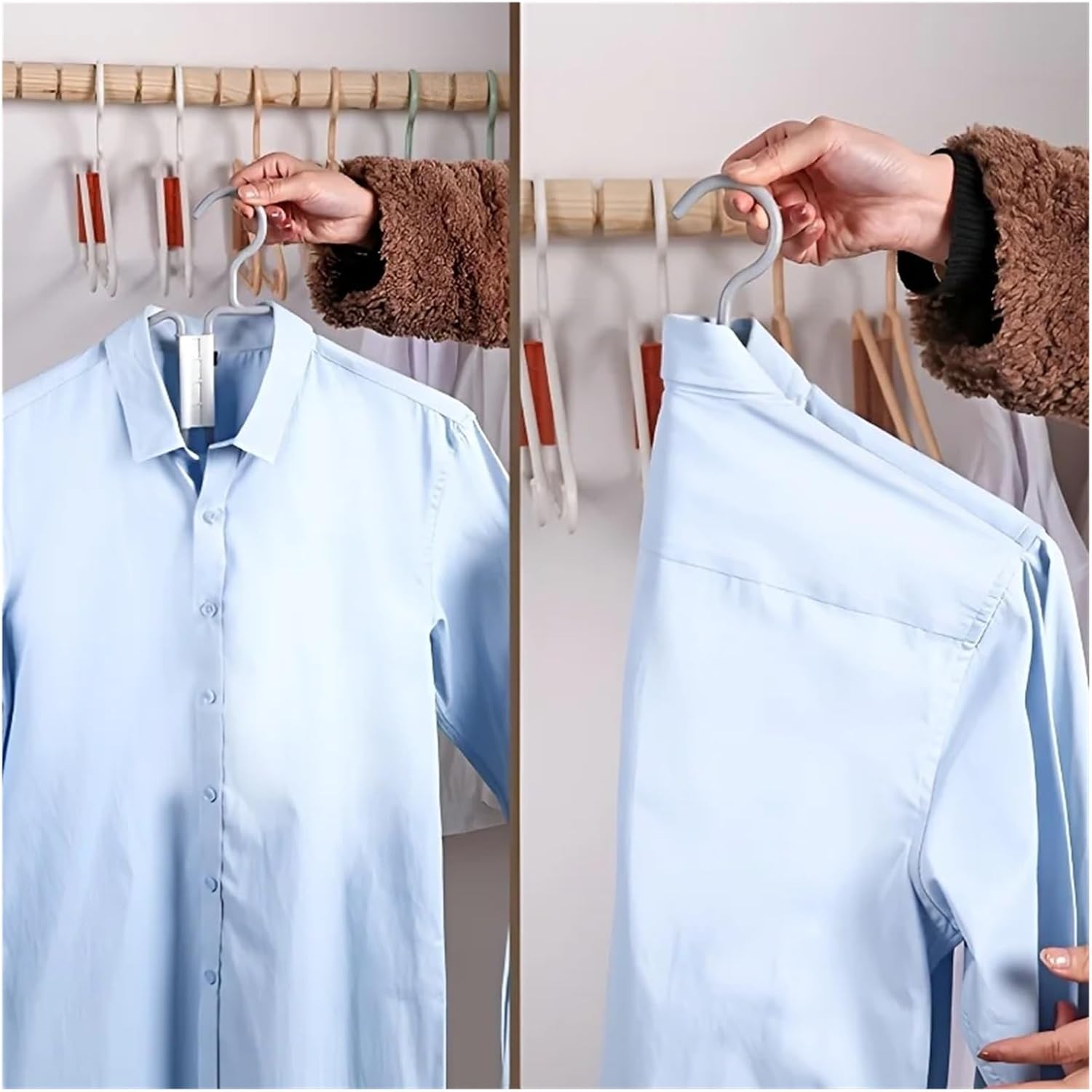 5pcs Foldable Clothes Hangers, Wardrobe Organizer with Pants Hanger, Non-Slip Design, Suitable for Home Closet