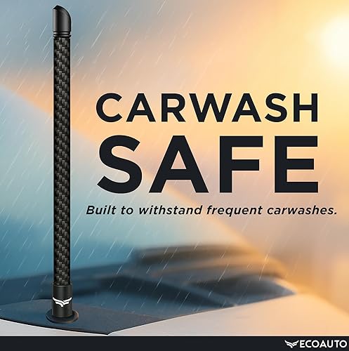 Miniatura 8 de EcoAuto Antena universal corta y rechoncha para camión de 12 pulgadas, accesorios de camión para Ford, Dodge, GMC, Chevy, Jeep (2007+) - Antirrobo