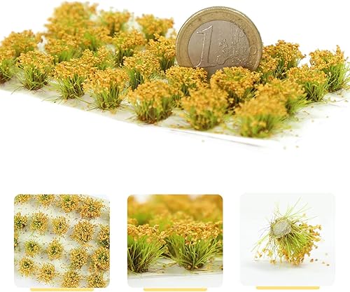 Miniatura 8 de Vegetación en miniatura, arbustos arbustos con flores con bases de modelo, escenario de terreno de juego de guerra (C)