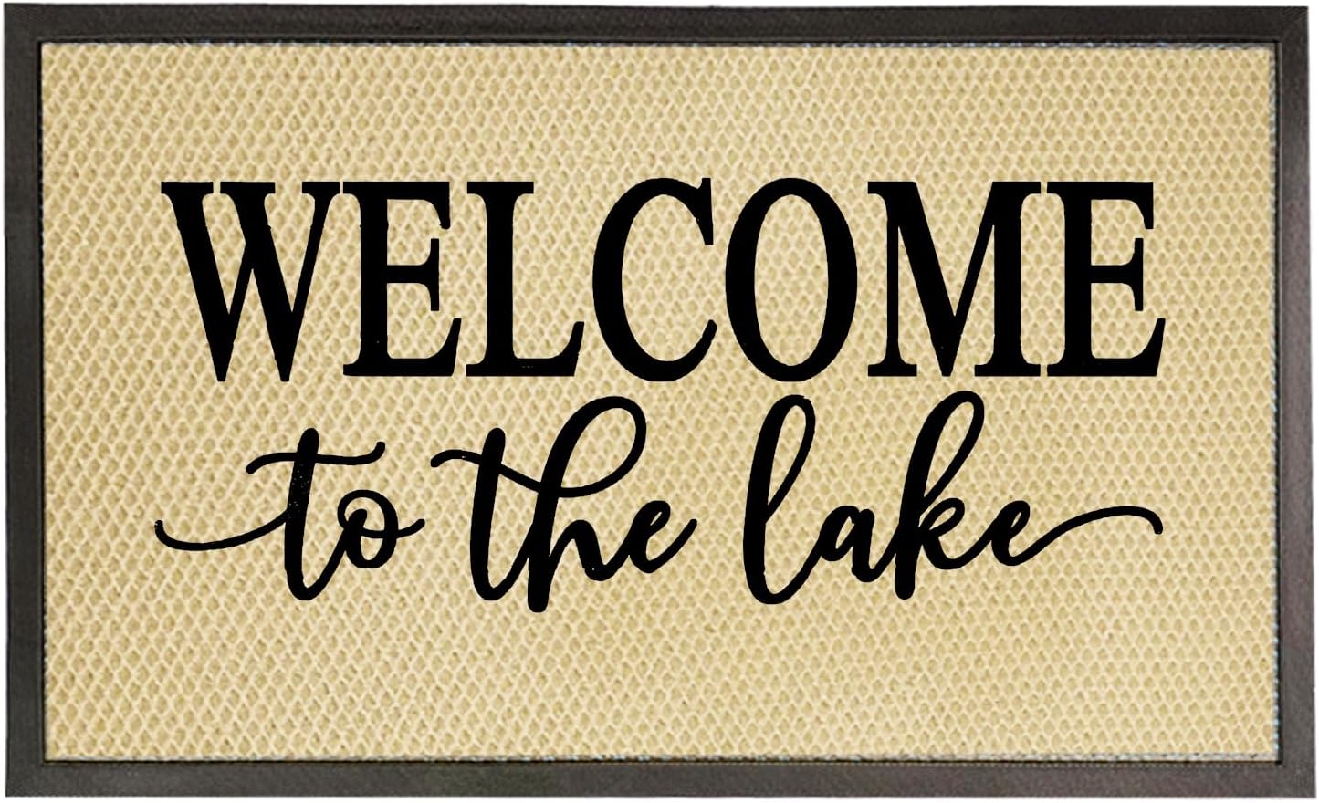 Nogrit Welcome to The Lake House High Elasticity Doormat with Bound Edge, Lake House Decor, Lakehouse Welcome Heavy Duty Non Slip Front Door Mat for Outdoor Patio Outside Entrance