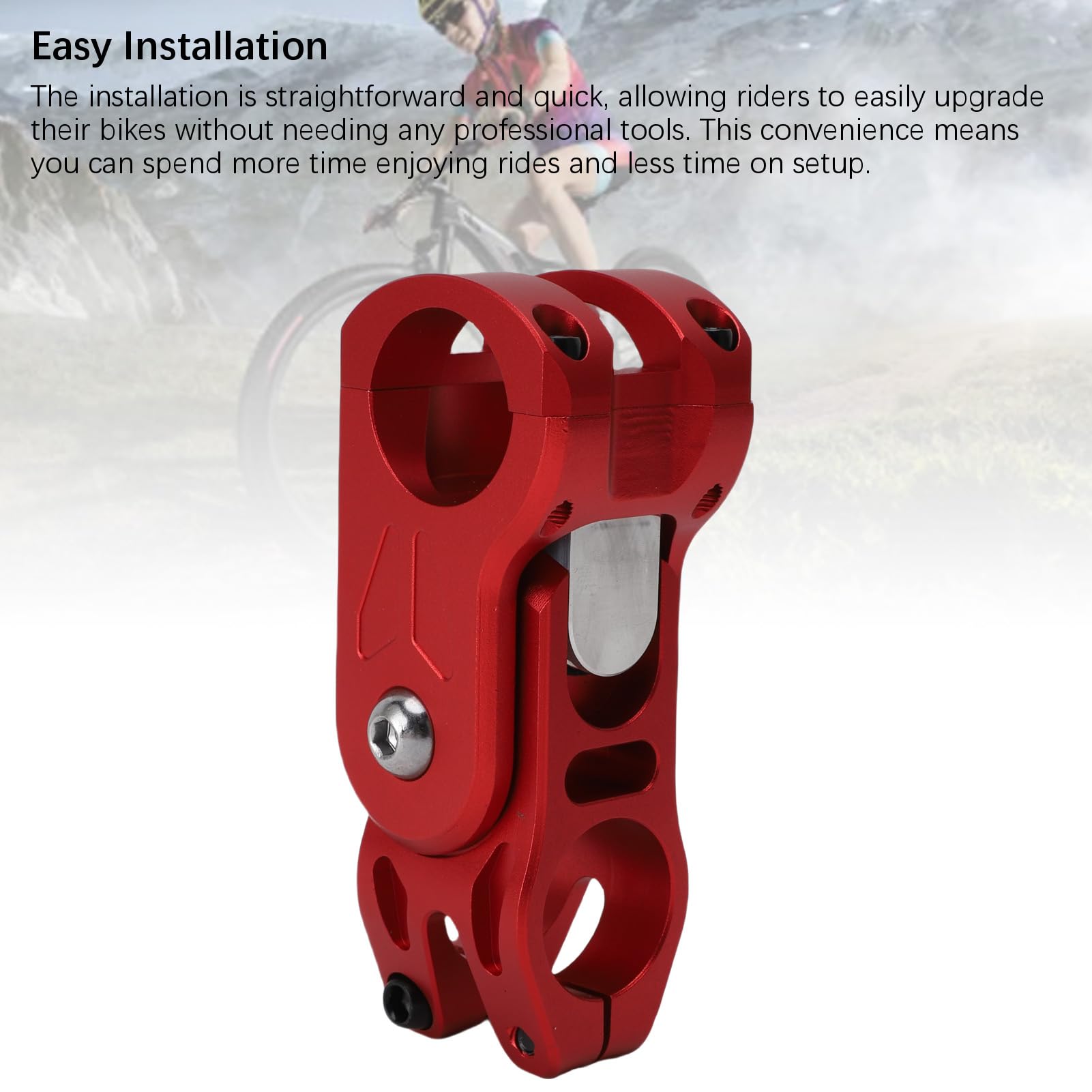 Attacco Manubrio per Bicicletta Rosso in Lega di Alluminio Ammortizzante Attacco Manubrio per Mountain Bike Bici da Strada Leggero Resistente e Stabile per Giri