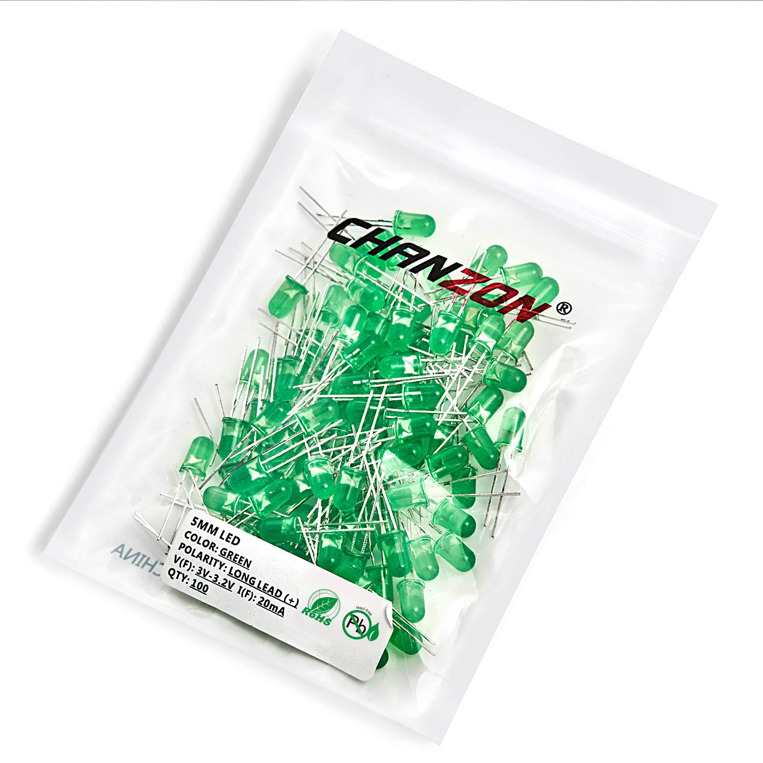 CHANZON 50 pcs 10mm Rouge Diffusé LED Diode Lumières (lentille colorée