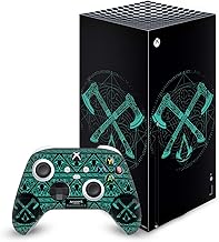 Head Case Designs Officially Licensed Assassin's Creed Dual Axes Valhalla Key Art Matte Vinyl Sticker Gaming Skin Decal Cover Compatible with Xbox Series X Console and Controller Bundle