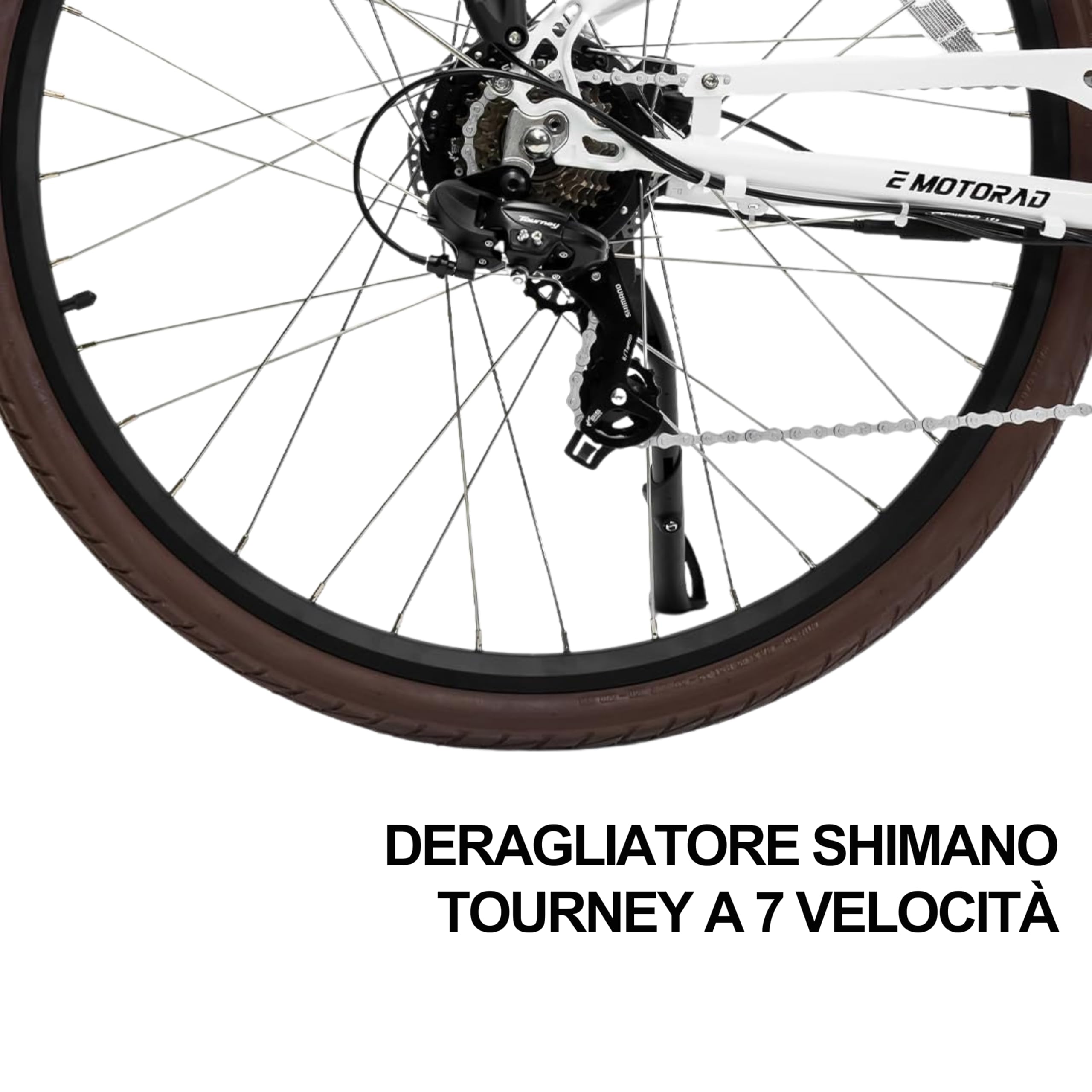 EMotorad Plymouth - Bicicletta Elettrica Urbana per Adulti | Pneumatici CST 700C | Motore 36V 250W | Batteria Rimovibile 420 Wh | Telaio Basso in Alluminio | 5 Livelli di Assistenza