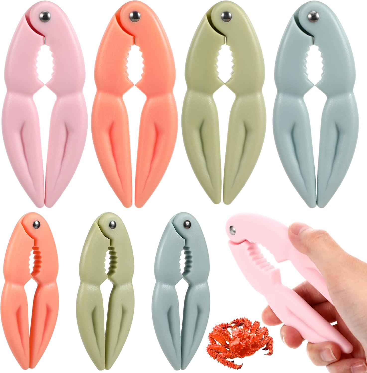 LIFKOME 8pcs Seafood Crab Crackers and Lobster Clamps Manual Shellfish Tools for Easy Crab Leg Opening Compact and Lightweight Design for Outdoor Dining and Kitchen Use