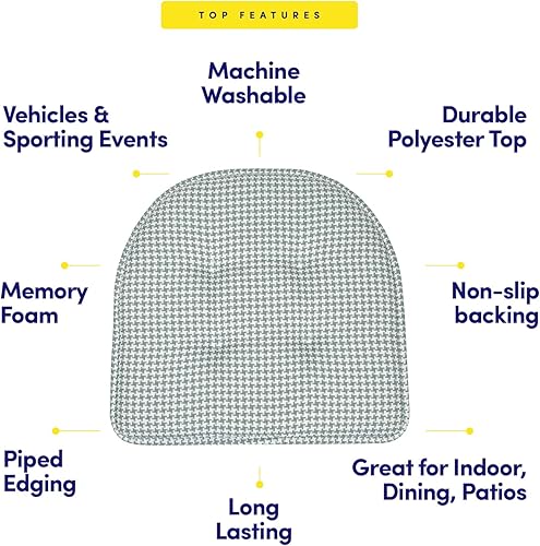 Miniatura 23 de Sweet Home Collection Cojines de espuma viscoelástica para silla, goma antideslizante y parte trasera de goma antideslizante en forma de U de 17 x