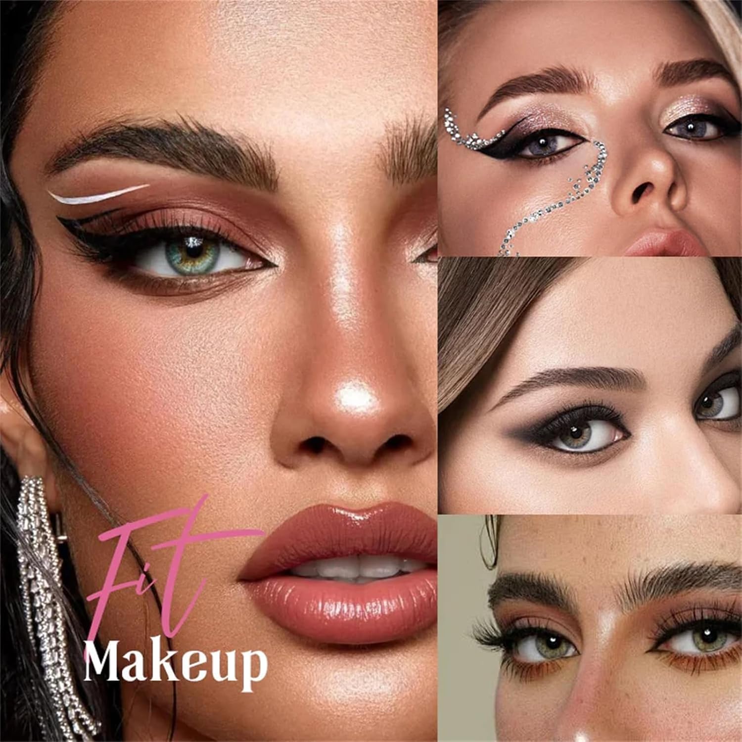 Lazy Eye Shadow Eyelash Patch, 2025 New 3-in-1 Waterproof Colorful Eyes Makeup Stickers, Self-Adhesive Fast Eyes Makeup Stickers with False Lashes, Shadow, Eyeliner for All Eye Shapes (B#)