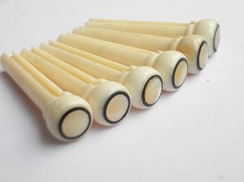6 pcs 1 set Real Bone Acoustic Guitar Bridge Pins High Quality