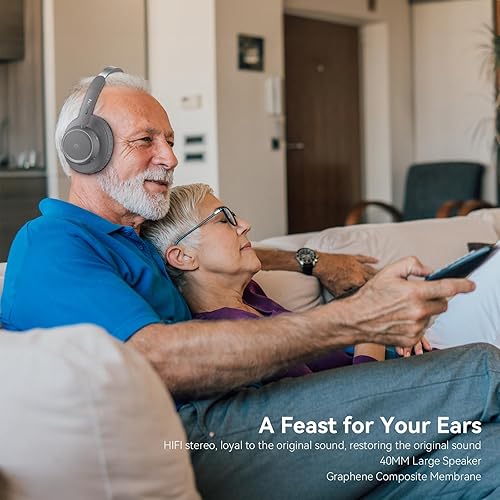 Miniatura 9 de LEVN Auriculares inalámbricos para ver televisión, auriculares inalámbricos para personas mayores con base de carga de transmisor de TV, con