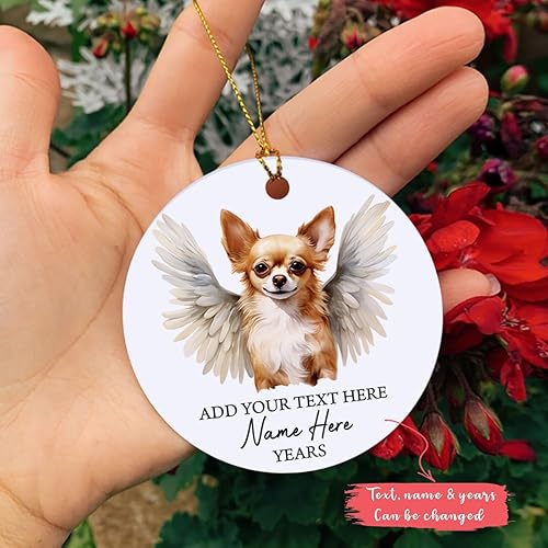 Vista 89 de Adorno conmemorativo personalizado de Bulldog Inglés – Alas de ángel, regalo de Navidad personalizado para perro, mamá y papá Adorno de Bulldog