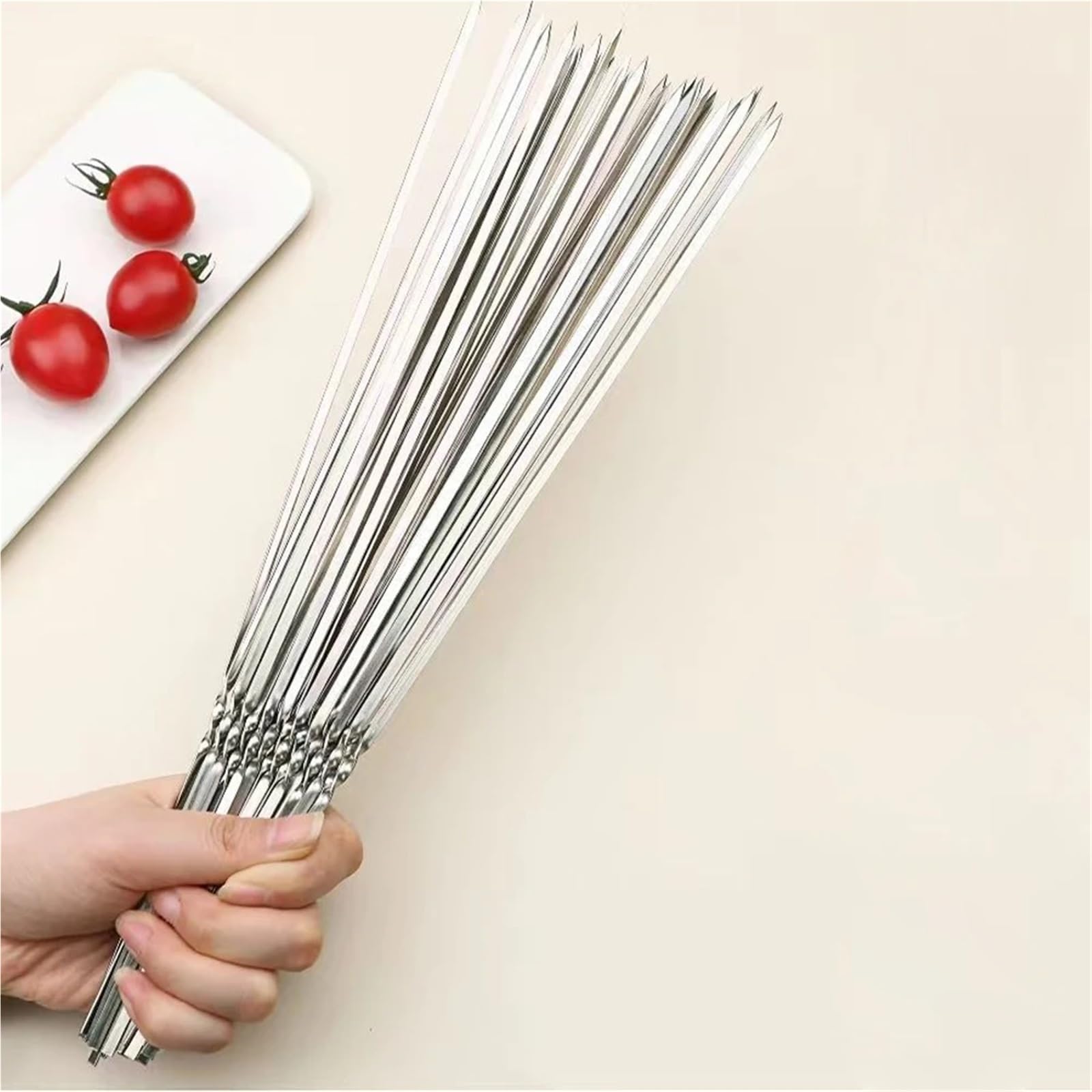 50 pezzi spiedino for barbecue in acciaio inossidabile riutilizzabili spiedini for kebab stick for campeggio esterno picnic strumenti per Barbecue