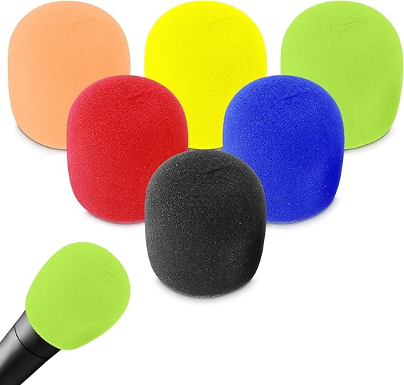 Prasacco 6 Pcs Microphone Covers Foam Mic Covers Foam