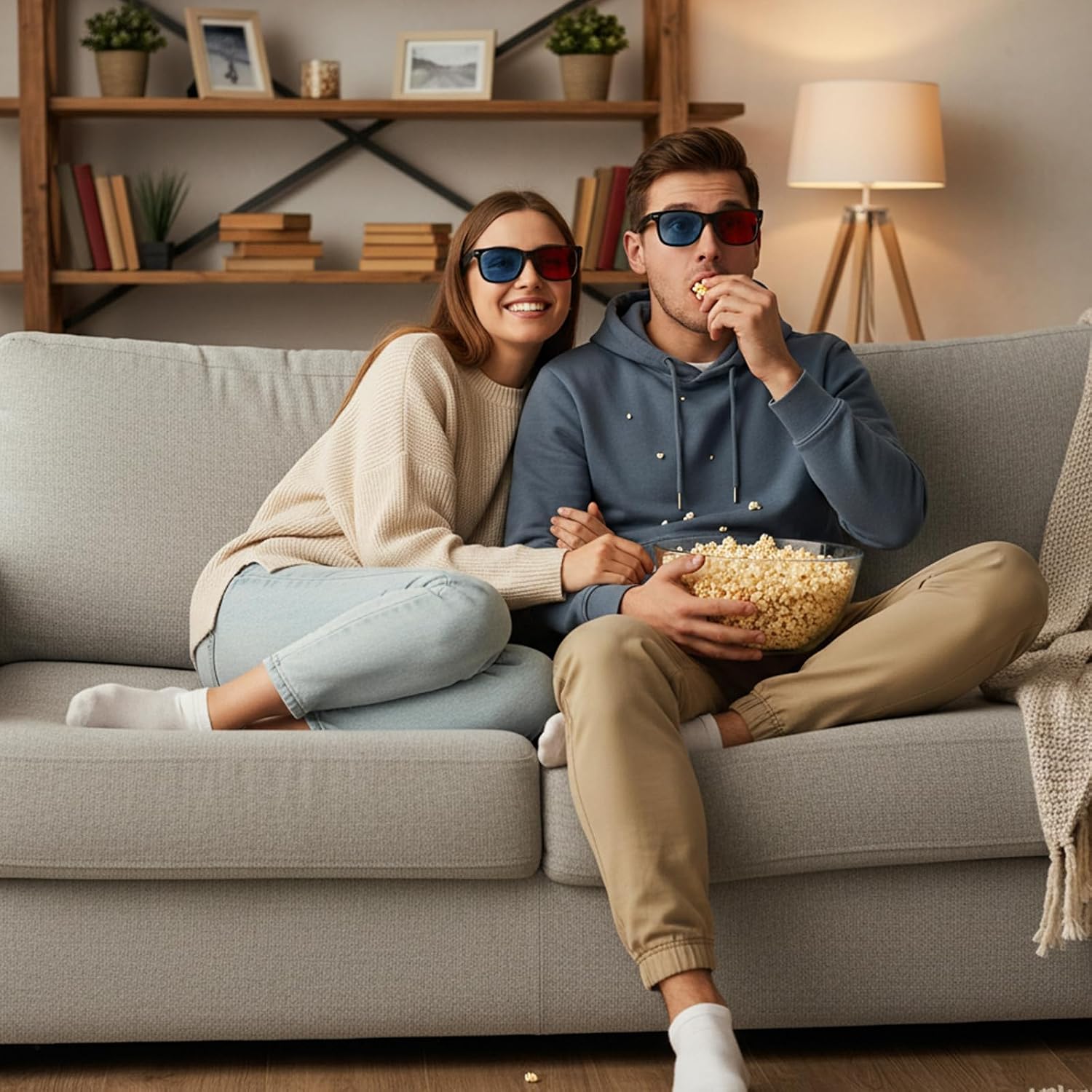 2 Pcs Red and Blue 3D Glasses Universal TV Movie Dimensional Video Frame 3D Glasses DVD Game Glass 3D Style Glasses 3D Viewing Glasses Weightlight Simple Design Televisions Video Accessories