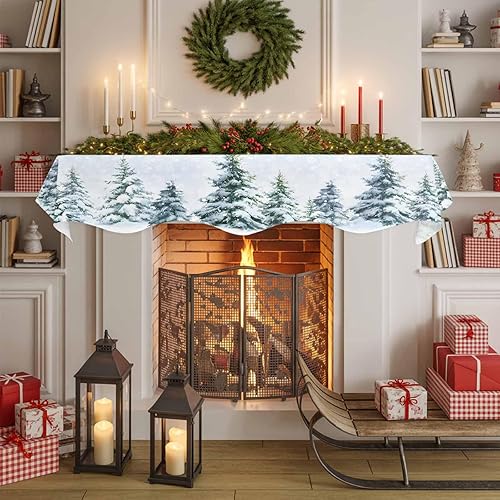 Miniatura 6 de Funda de bufanda de chimenea de Navidad, mantel superior, bufanda para Navidad, Halloween, Acción de Gracias, otoño, decoración de interiores,