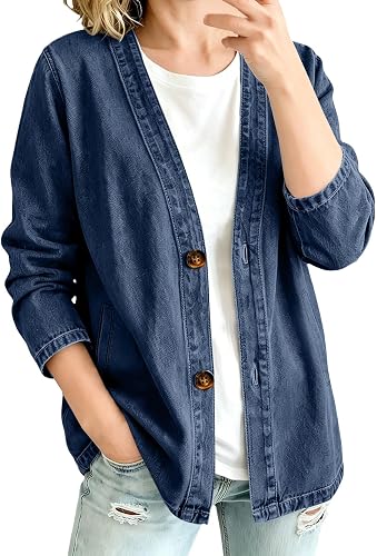 Cardigan Sweaters for Women Womens Clothes Women's Classic Denim Jacket Button F