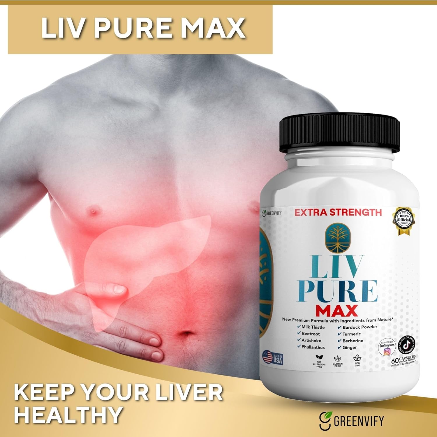 Liv Pure Max Extra Strength Liver Support Supplement, 60 Veggie Capsules, with Milk Thistle and Natural Ingredients (2)