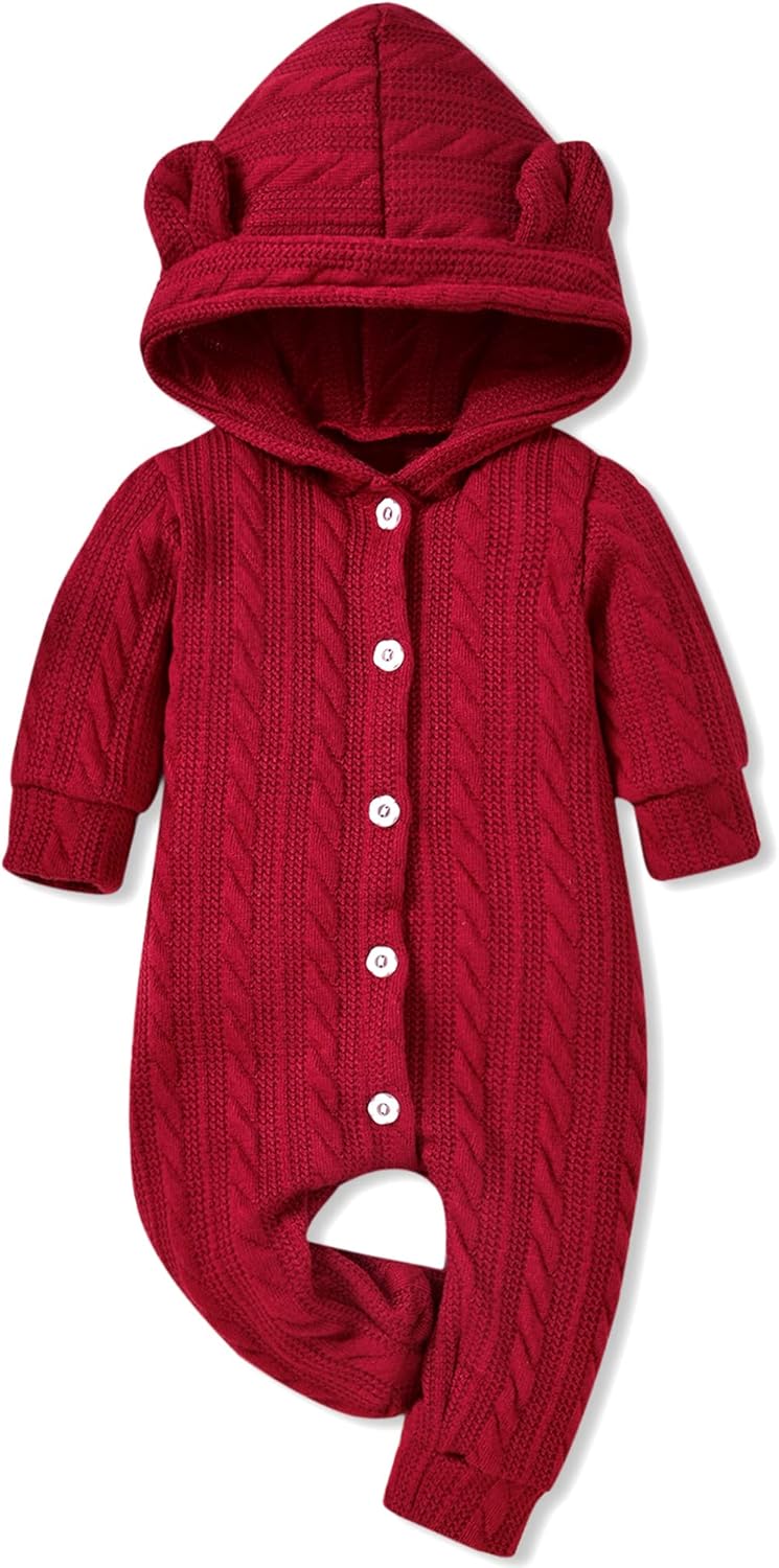 Newborn Baby Boys Girls Buffalo Plaid Christmas Outfits Romper Infant One Piece Christmas Clothes Jumpsuit with Hat