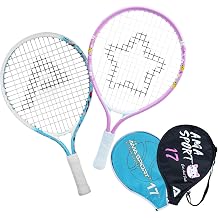 AMA SPORT 17" Baby Pink Kids Tennis Racket with 17" Blue Kids Tennis Racket