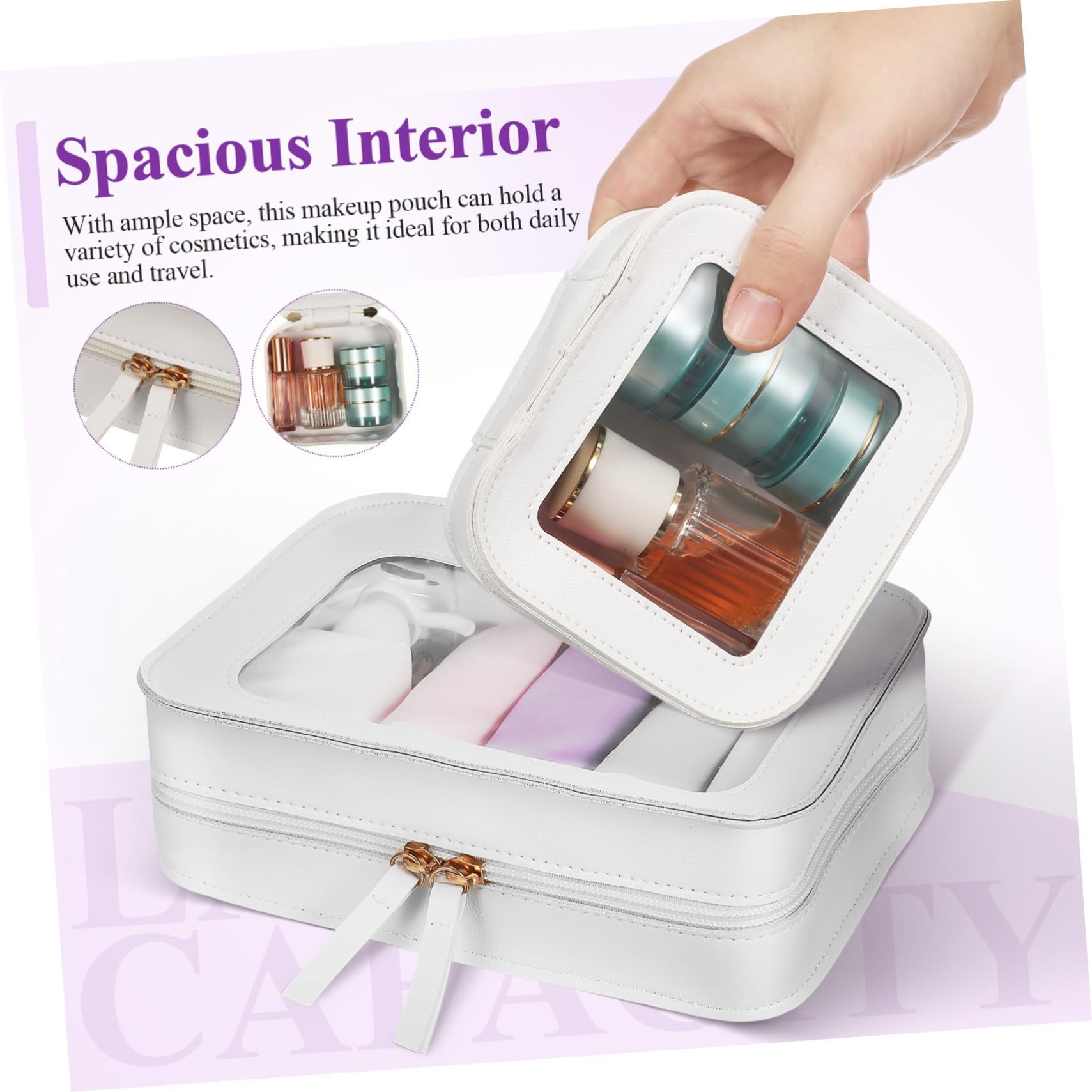 LIFKOME Borsa Cosmetica in Pvc Trasparente con Chiusura Zip per Donne da Viaggio