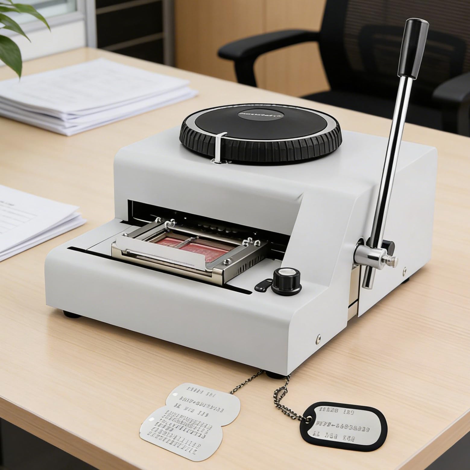 JozyJul PVC Embossing Stamping Machine Code Printer,Embosser 72Characters Convex Embosser Coding Machine,VIP Code Gift Card Printer Letterpress Stamping Print Machine