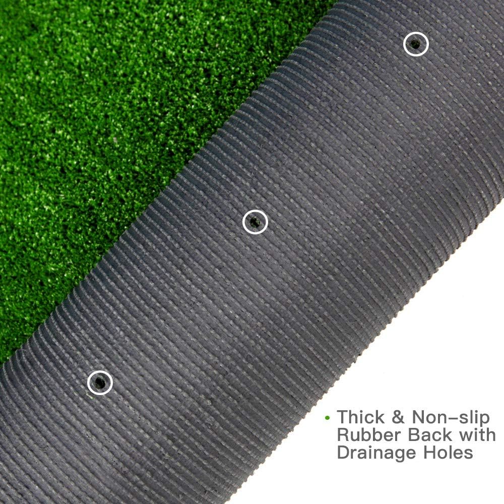 Turf 6ft x 7ft (42 sq ft) w/Drainage Holes & Rubber Backing Indoor/Outdoor Realistic Synthetic Fake Lawn Rug Mat Carpet for Backyard Balcony Deck Landscape Pets