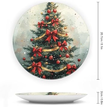 Ceramic Decorative Plate, Decorative Dish with Stand, Bone China Decorative Plates Art Porcelain Plate for Living Room Hallway Table Decor