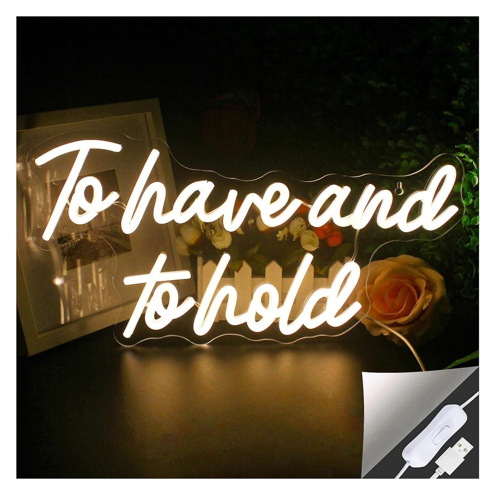 Segno di luce al neon Lampada calmante per l'umore, lettera inglese da avere e per tenere, insegna al neon