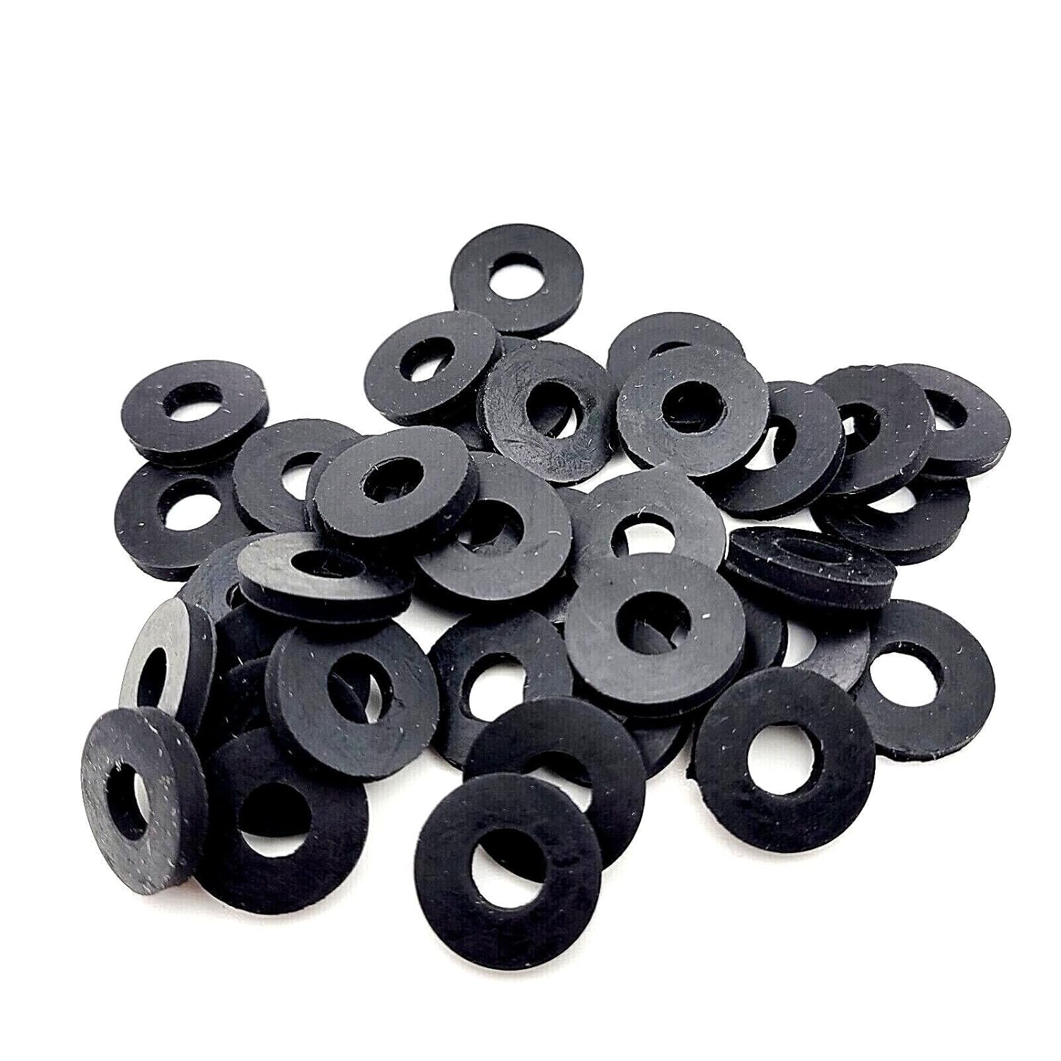 5/16" ID Rubber Flat Washers 3/4" OD x 1/8" Thick NBR Oil-Resistant Gasket Spacers for Plumbing, Automotive, Shop Tools 5/16 x 3/4 x 1/8 (Pack Size: 48 Washers)