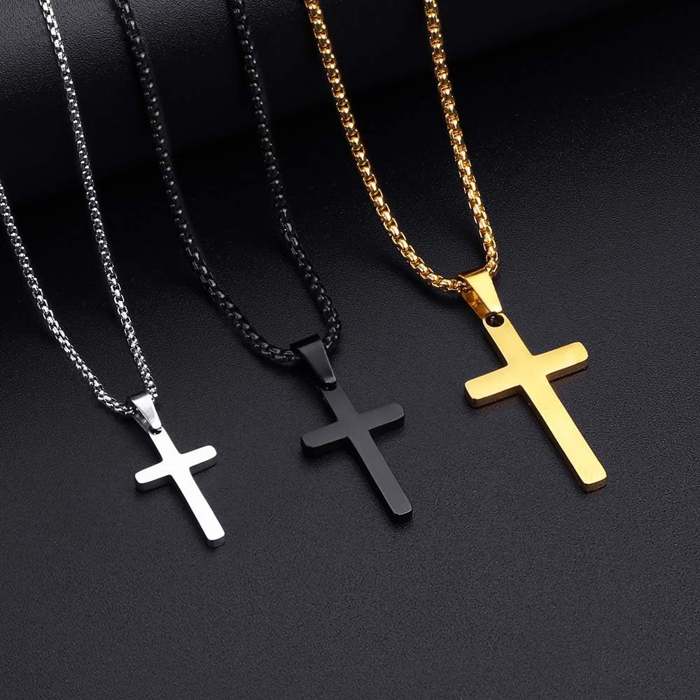 M MOOHAM Cross Necklace for Men, Stainless Steel Cross Chain image 5