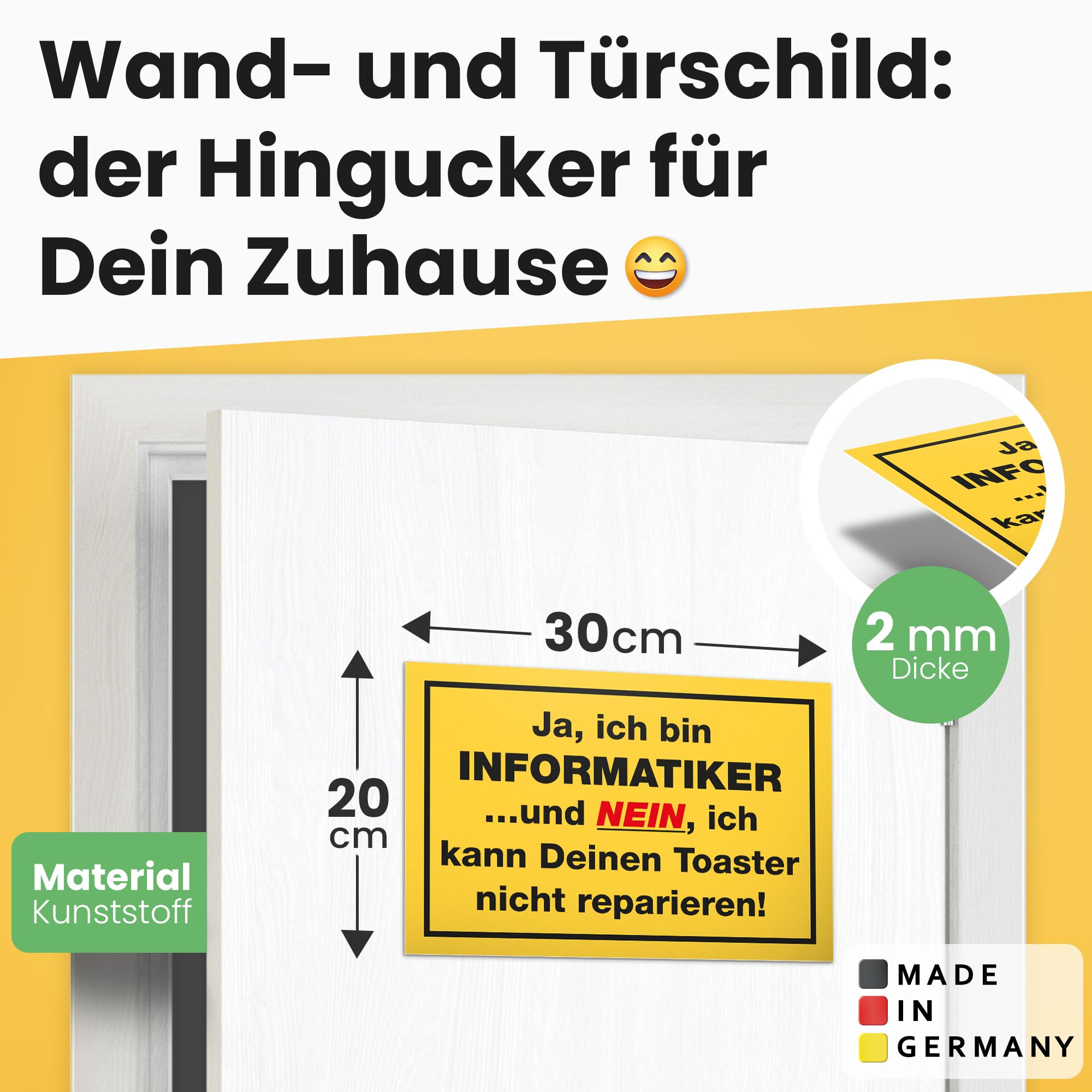 DankeDir! Ja ich Bin Informatiker, Plastic Sign, Party Decoration Gift Idea Programmer IT Students ITler - Image 2