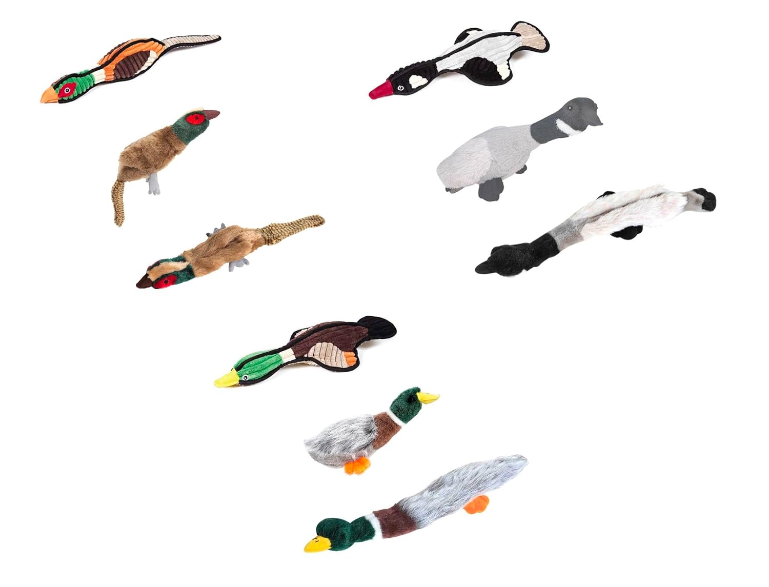 PUREPET Larger Dog Toys Wild Bird Trios Sets of 3 Field and Stream Style Squeakers and Squawkers Full