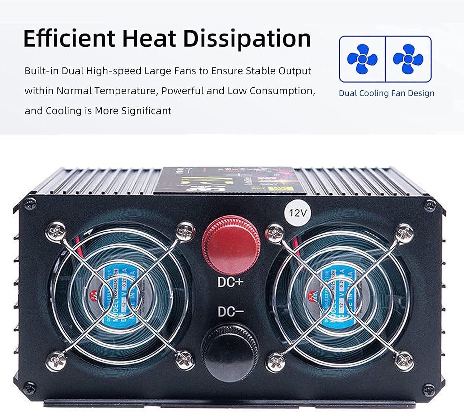 10000W KFZ Reiner Sinus Wechselrichter DC 12V 24V 48V 60V 72V auf AC 220V 230V Spannungswandler Pure Sine Wave Power Inverter Steckdosen für Autos,Wohnwagen,Boote,Camping,Reisen (12V)