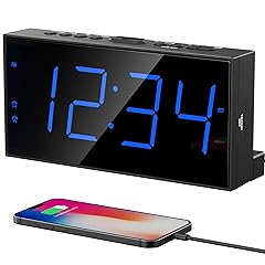 Large Display Alarm Clock for Bedroom, Easy to Read 7 . 5 " LED Clock with Big Numbers, Dual Alarm
