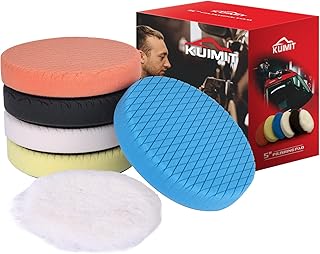 5" Buffing Polishing Pads, 6Pcs 5.6inch 140mm for 5 Inch Backing Plate, Compound Buffing Sponge Pads and Woolen Pads Cutting Polishing Pad Kit for Car Buffer Polisher