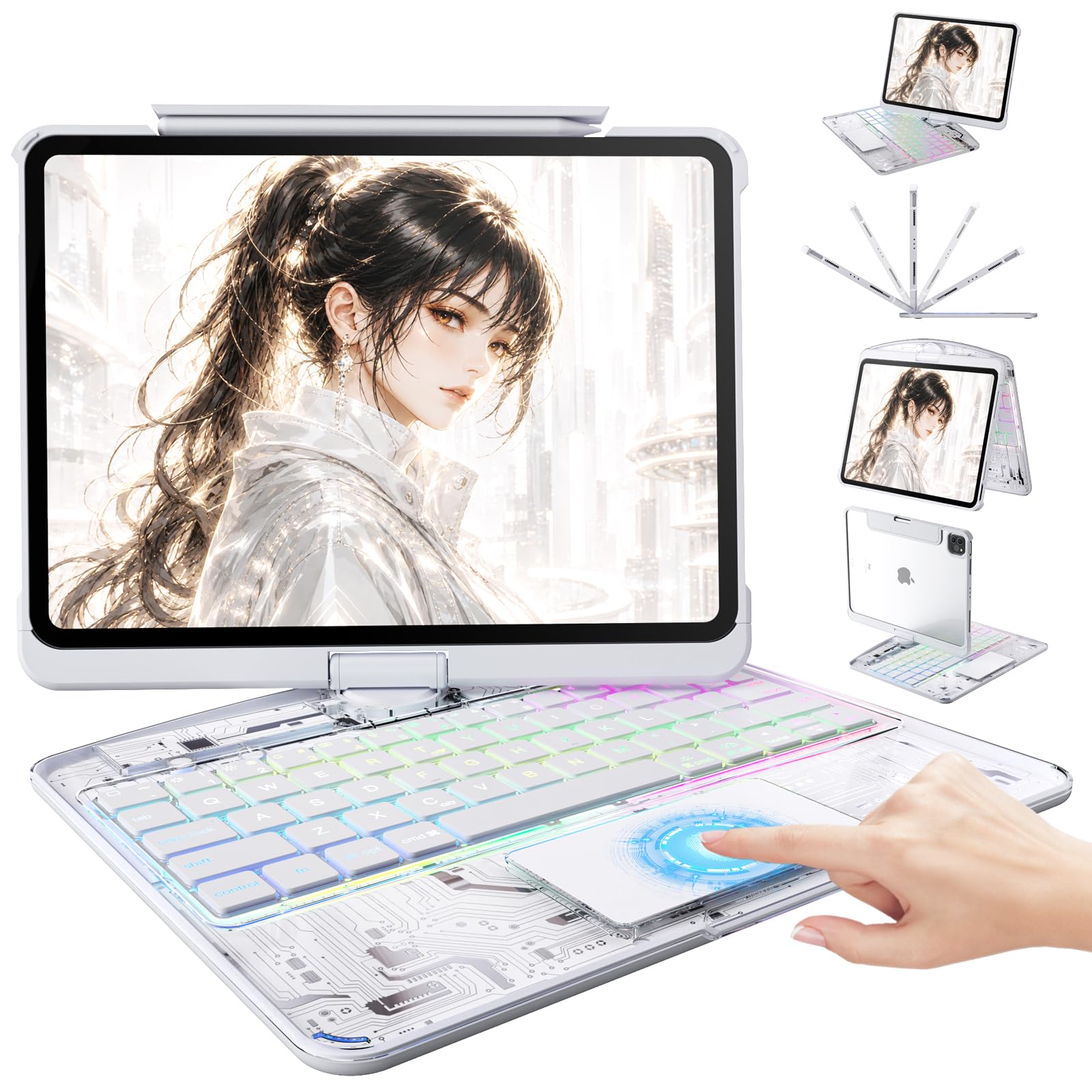 Amazon.com: SCKIQUEN Cyberpunk Clear Keyboard Case for iPad Air 13