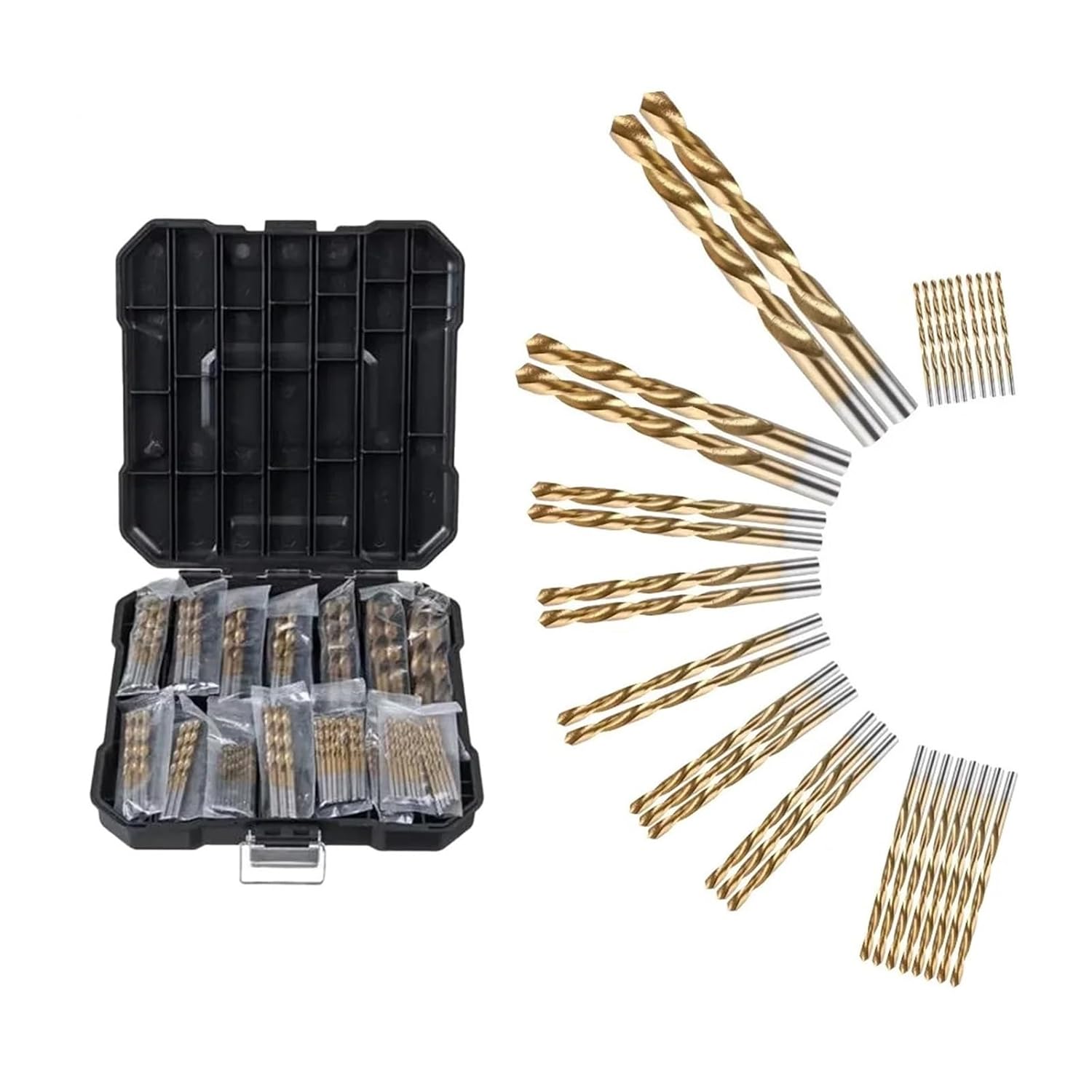 Hole Saw Kit 99Pcs Drill Bit Set High-Speed Steel Bits for Plate Wood Metal Copper Alloy Woodworking Hole Opener Professional(99pcs Bag)