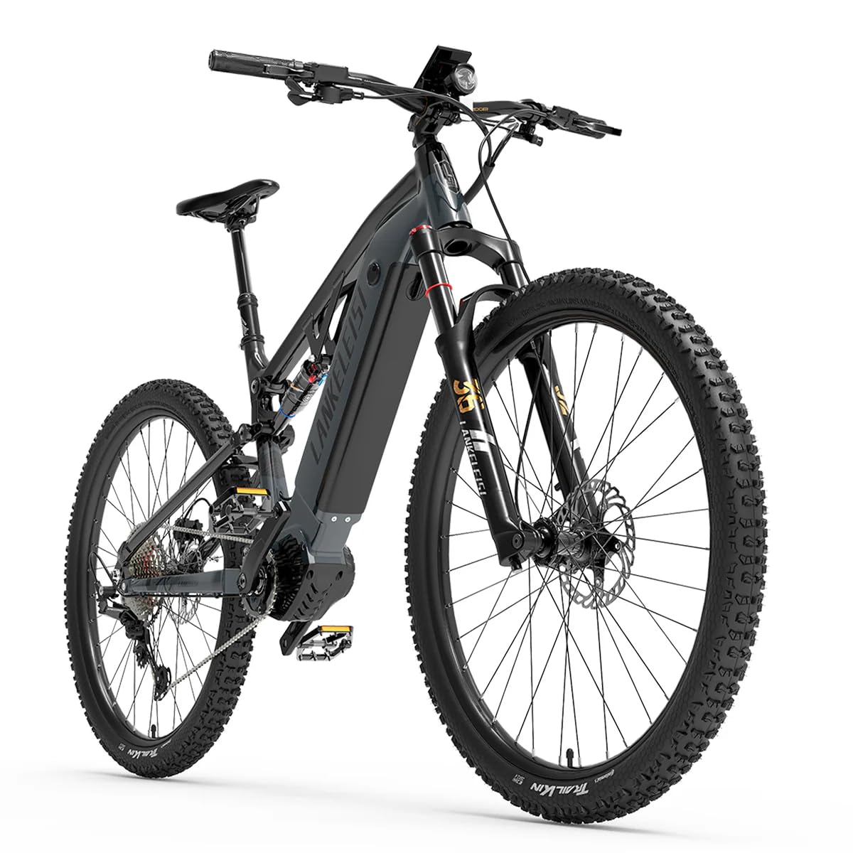 LANKELEISI GT800 E Bike Herren Mountainbike 29 Zoll Fully Mittelmotor Grau | 12 Gang Schaltwerk, 48V 20Ah Akku, Hydraulische Scheibenbremsen, Pedelec, Elektrofahrrad für Damen und Herren, MTB