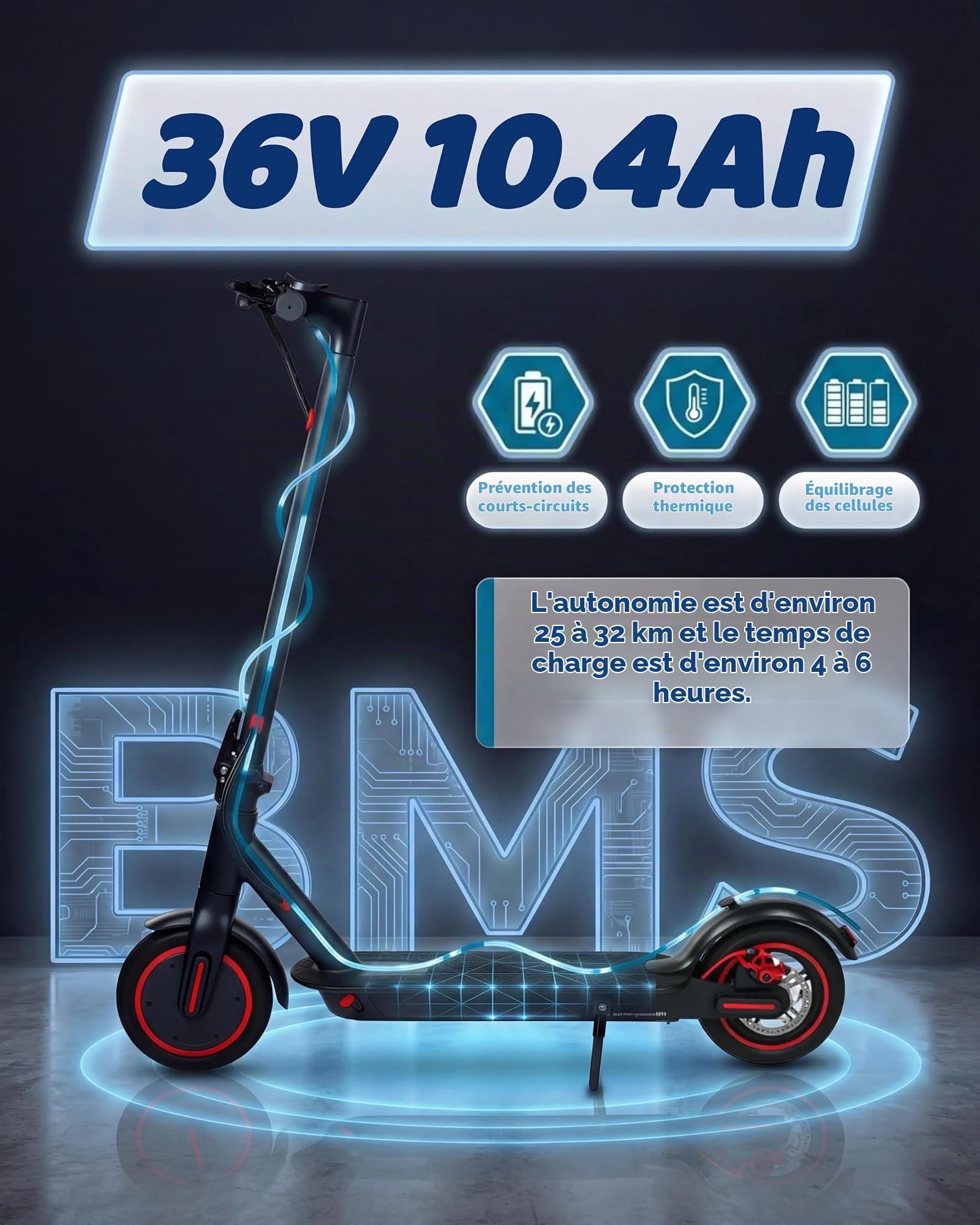 S3 Pneumatiques Trottinette Electrique Adulte Ultra Legere, 350w-500w Autonomie 30km,36v 10.4ah RéGéNéRation De Batterie Au Freinage Maxload120kg, APP Contrôle