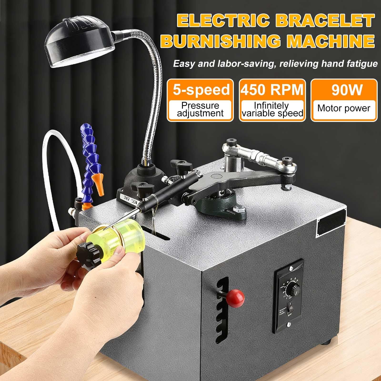 Polisseuse à bijoux – Outil électrique de polissage et de meulage, pression de précision à cinq niveaux, jusqu'à 450 tr/min, lumière LED intégrée de 30 W