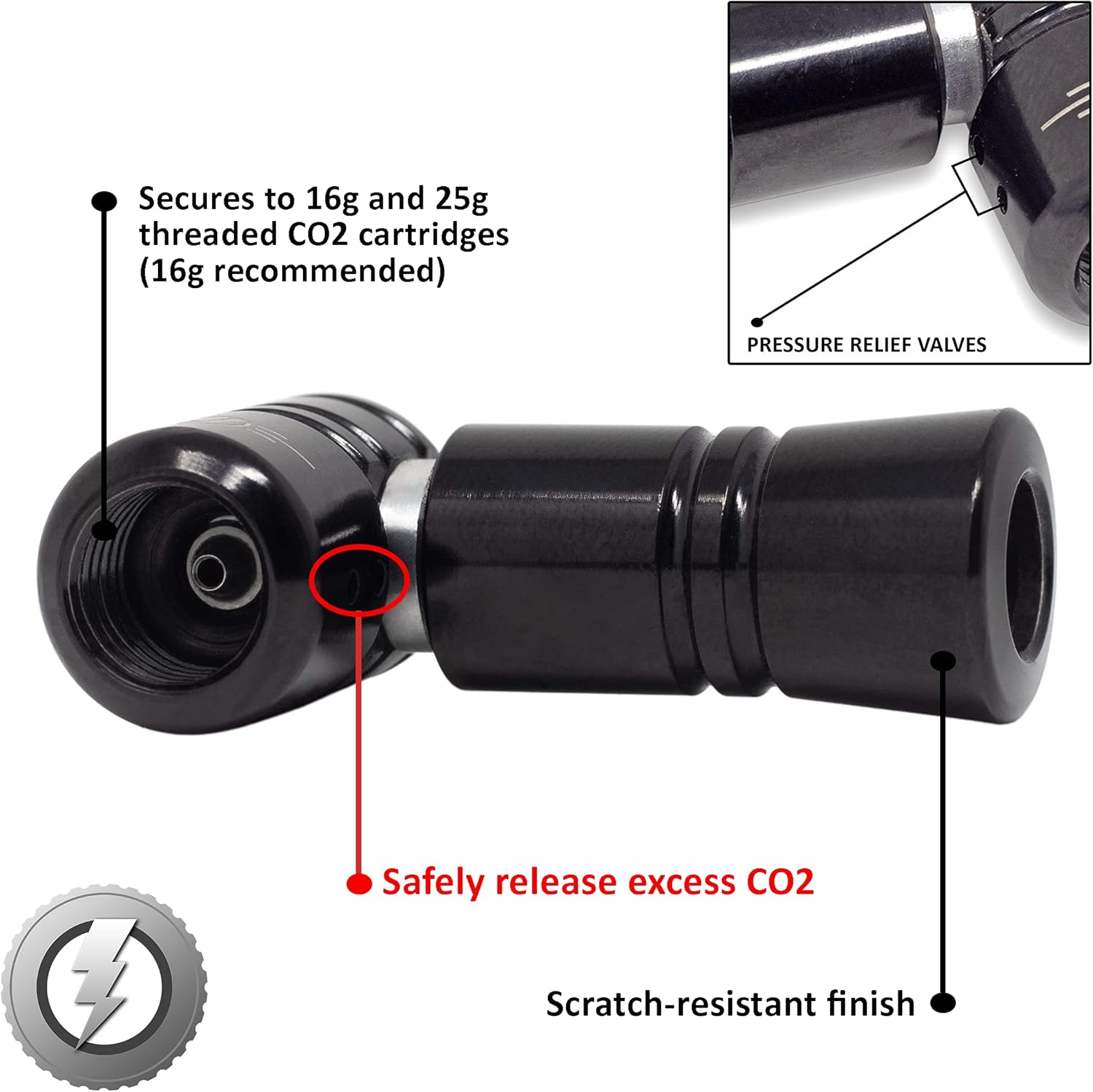 JACO Lightning Professional Bicycle CO2 Inflator - Universal Valve Quick-Fill System for Cyclists - Image 6