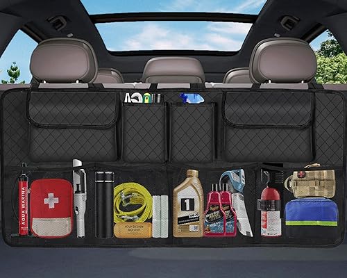 Miniatura 1 de Organizador y almacenamiento para maletero de automóvil, accesorios de almacenamiento colgantes para asiento trasero de gran capacidad, organizador