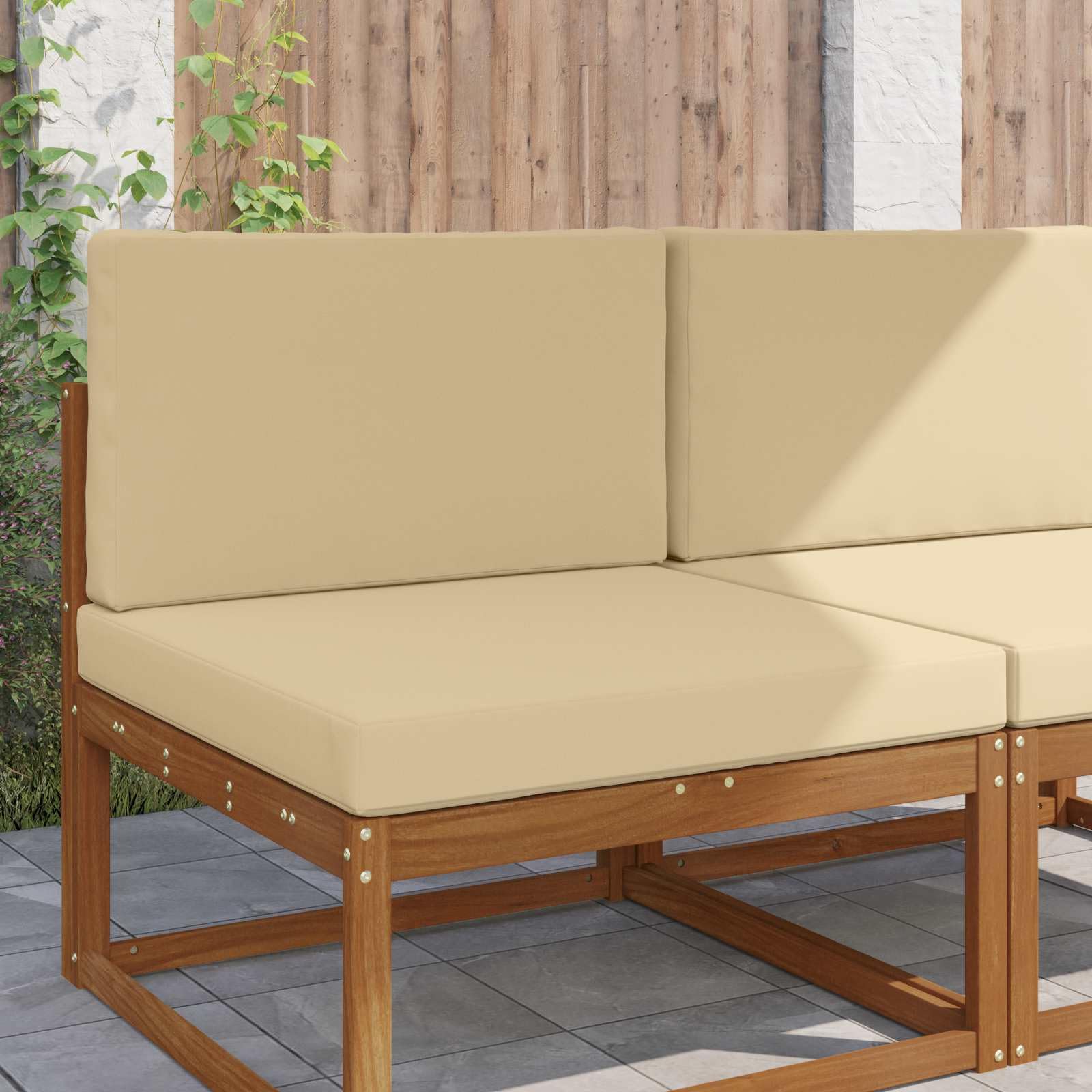 vidaXL Cuscino per Divano da Esterno 2 PCS Beige Poliestere Antifading