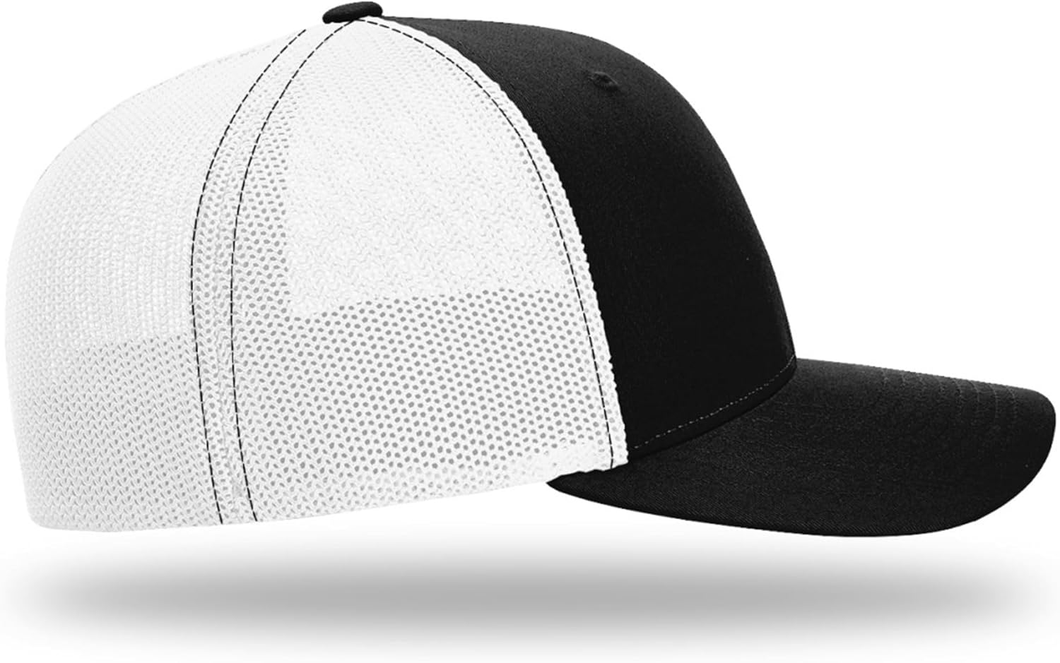 Our True God Christian Hat 3 Nail Cross Leather Patch R Flex Trucker - Fitted Cotton Baseball Cap - Breathable Mesh Hats