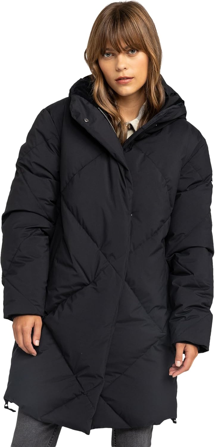 Roxy Women's Abbie Puffer Parka Coat– 10k Waterproof, Down-feather Insulated, Hydrosmart Collar