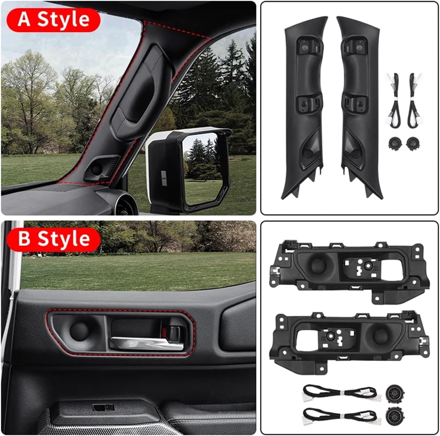 Compatible with Toyota Land Cruiser Prado 250 LC250 2024 2025 A Pillar High Frequency Speaker Replacemen Sound Kit Interior(A- Pillar Black 2PCS)