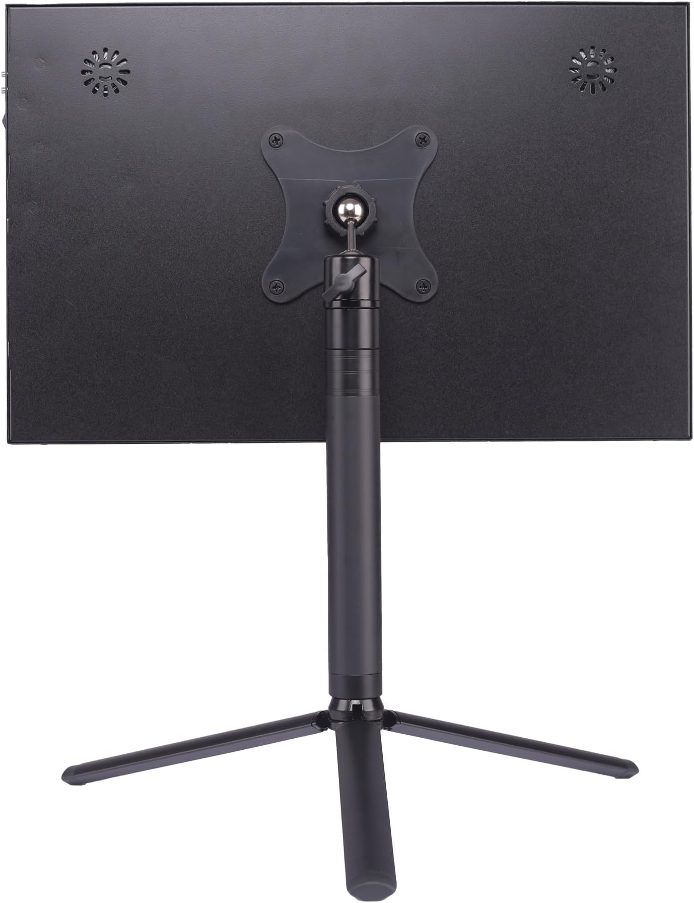Portable Monitor Stand VESA Mount 3inch Bracket Swivel Tilt Ball Joint Telescopic Pole and Foldable Tripod Portable Monitor Holder with 75mm VESA Mount FL11B