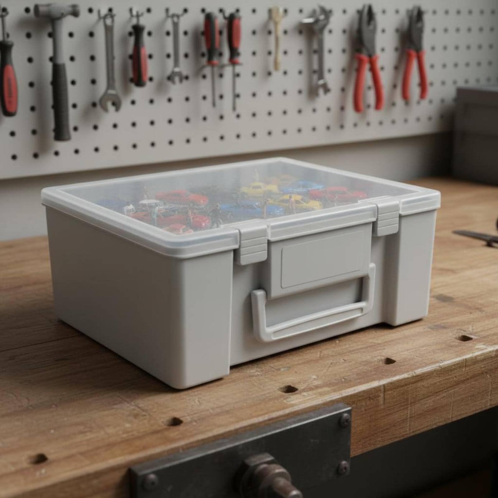 Box Porta Figure in 1/64 Acrilico Scatola Acrilica Modellini Auto Ordine Facile Custodia per Collezionisti, Hobbisti, Esposizione, Conservazione, Gray